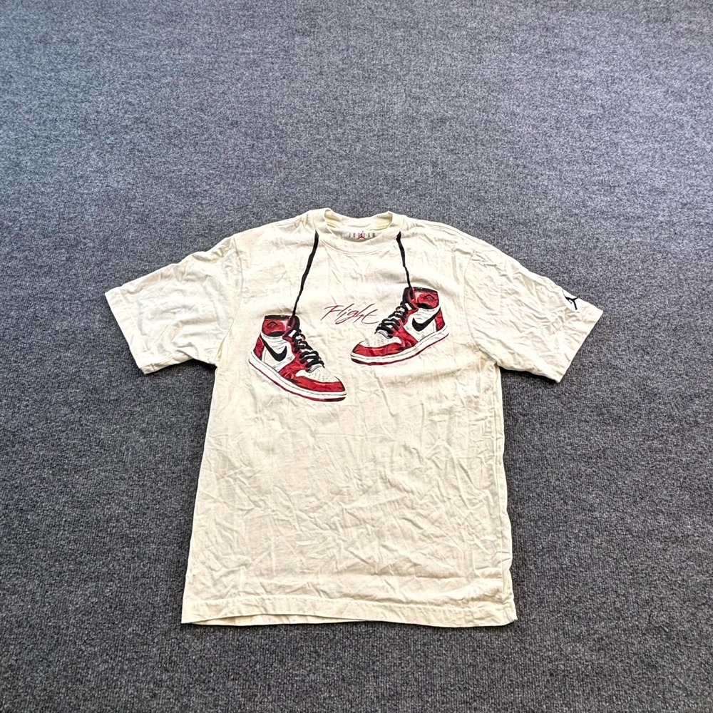 Air Jordan Lost And Found T-Shirt Mens Small Beige 100% Cotton Logo Streetwear